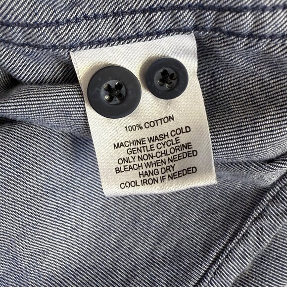 Untuckit Mens X-Large Gray Blue Button-Down Shirt  100% Cotton Long Sleeve - Picture 5 of 13